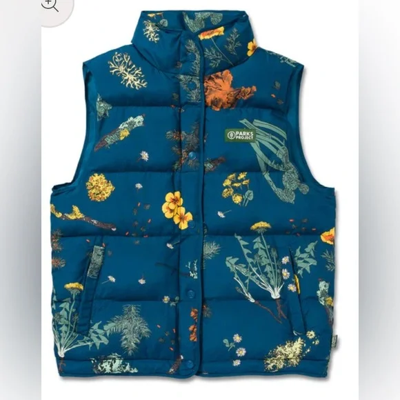 Parks Project Women's Floral Vest - Teal - Picture 4 of 12
